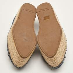 مملوكة مسبقًا صندل إسبادريل ميوميو – مطعَّم بالكريستال – جينز أزرق بحري – منصة مقاس 41