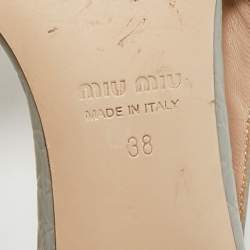 Pre Owned Miu Miu Size 38 Blue Croc Embossed Leather Slingback Pumps