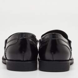 مملوكة مسبقًا Miu Miu Size 38 Black Leather Slip On Loafers
