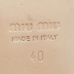 Pre Owned Miu Miu Size 40 Silver Leather Ankle Strap Pumps