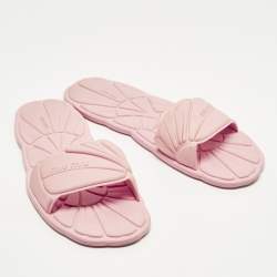 Pre Owned Miu Miu wavy Size 40 Pink Rubber Flat Slide