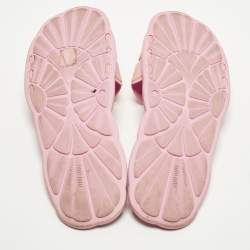 Pre Owned Miu Miu wavy Size 40 Pink Rubber Flat Slide