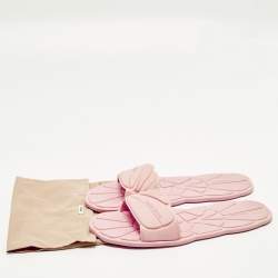 Pre Owned Miu Miu wavy Size 40 Pink Rubber Flat Slide