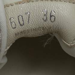 مملوكة مسبقًا Miu Miu Size 36 Cream Knit Fabric Crystal Embellished Slip On Sneakers