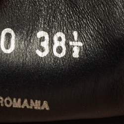 Pre Owned Miu Miu Size 38.5 Black Leather and Metal Metal Cap Toe Slip On Sneakers