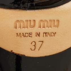 Pre Owned Miu Miu Size 37 Black Patent Leather Peep Toe Pumps