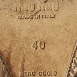 Pre Owned صندل ميّو ميّو بني سيور جلد إسفين مقاس 40