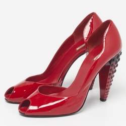 مملوكة مسبقًا Miu Miu Size 38 Red Patent Leather D'orsay Pumps