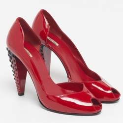مملوكة مسبقًا Miu Miu Size 38 Red Patent Leather D'orsay Pumps