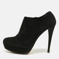 مملوكة مسبقًا Miu Miu Size 36.5 Black Suede Platform Booties