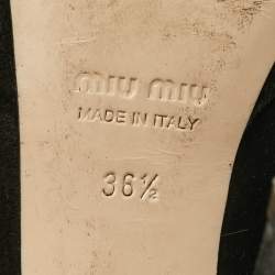 مملوكة مسبقًا Miu Miu Size 36.5 Black Suede Platform Booties