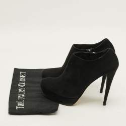 مملوكة مسبقًا Miu Miu Size 36.5 Black Suede Platform Booties
