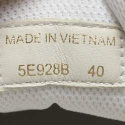 Pre Owned Miu Miu Size 40 White Glitter and Leather Slip On Sneakers