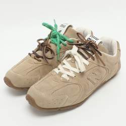 Pre Owned Miu Miu x New Balance 530 SL Size 40 Brown Suede Low Top Sneakers