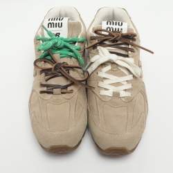 Pre Owned Miu Miu x New Balance 530 SL Size 40 Brown Suede Low Top Sneakers