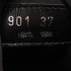 Pre Owned Miu Miu Run Size 37 Black Neoprene and Stretch Knit Crystal Embellished Slip On Sneakers