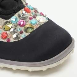 مملوكة مسبقًا حذاء رياضي ميو ميو زينة كريستال نيوبيرين أسود سهل الارتداء مقاس 41