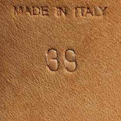 Pre Owned Miu Miu Size 39 Green Leather Peep Toe Slingback Pumps