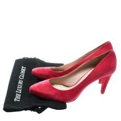 Pre Owned Miu Miu Pink Suede Pumps Size 41.5