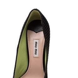 Pre Owned Miu Miu Black Mesh Pointed Toe Pumps Size 37