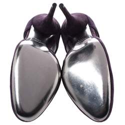Miu Miu Purple Suede Cut Out Round Toe Pumps Size 38.5