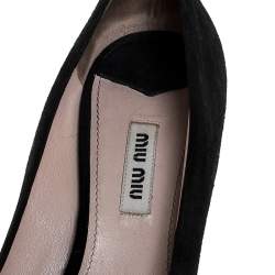 Miu Miu Black Suede Crystal Heel Pumps Size 38