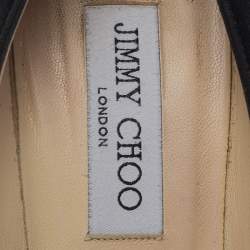 Pre Owned Jimmy Choo Black Suede Cosmic Platform Pumps Size 36