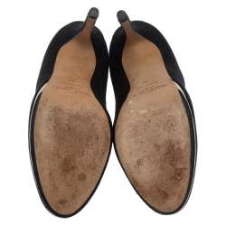 Pre Owned Jimmy Choo Black Suede Cosmic Platform Pumps Size 36