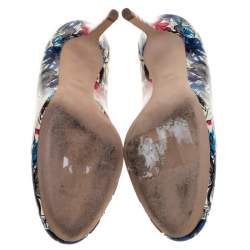 Miu Miu Multicolor Floral Print Patent Leather Pumps Size 36.5