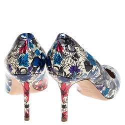 Miu Miu Multicolor Floral Print Patent Leather Pumps Size 36.5