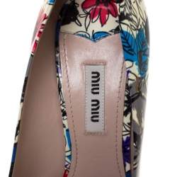Miu Miu Multicolor Floral Print Patent Leather Pumps Size 36.5