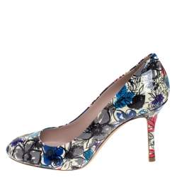 Miu Miu Multicolor Floral Print Patent Leather Pumps Size 36.5