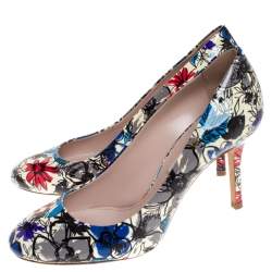 Miu Miu Multicolor Floral Print Patent Leather Pumps Size 36.5