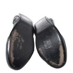 مملوكة مسبقًا حذاء فلات باليه ميو ميو فيونكة مجعد جلد لامع بروغي متعدد الأ لوان مقاس 38