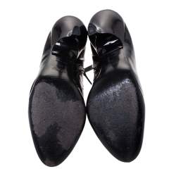 Miu Miu Black Patent Leather Zip Booties Size 40