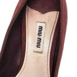 Miu Miu Burgundy Suede Crystal Heel Pumps Size 37
