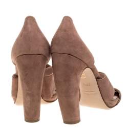 Miu Miu Pink Suede Cross Strap D'orsay Sandals Size 39.5