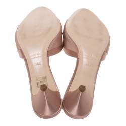 مملوكة مسبقًا صندل ميو ميو ساتان بيج ساتان وعقدة كبيرة مزين بالكريستال مقاس 38.5