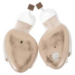Miu Miu Cream Satin Crystal/Pearl Embellished Slide Size 35