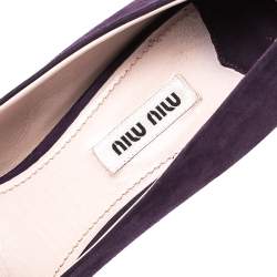 Miu Miu Burgundy Suede Bow Peep Toe Pumps Size 37