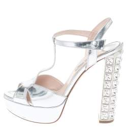 Cecelia New York Frisbee PLatform Sandals Women Silver Mesh Slip On Op –  Luxe Moda