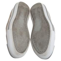 Miu Miu Beige Suede Metal Cap Toe Platform Slip On Sneakers Size 36.5