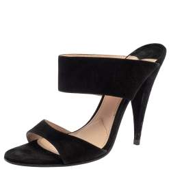 Miu Miu Black Suede Banded Sandals Size 39