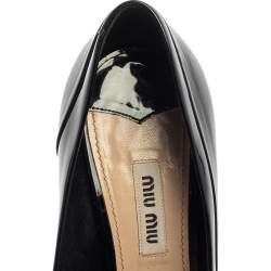 Pre Owned Miu Miu Patent And Leather Bow Pointed Toe Pumps Size 36