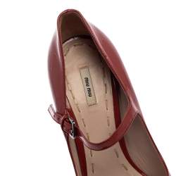 Miu Miu Burgundy Patent Leather Peep Toe Pumps Size 37.5