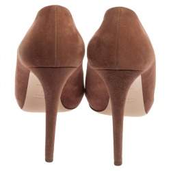 مملوكة مسبقًا Miu Miu Brown Suede Slip On  Pumps Size 41