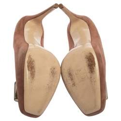 مملوكة مسبقًا Miu Miu Brown Suede Slip On  Pumps Size 41