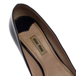 Pre Owned Miu Miu Blue Patent Leather Crystal Embellished Pumps Size 38