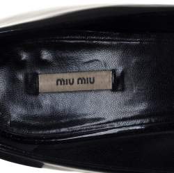 مملوكة مسبقًا Miu Miu Black Patent Leather Bow Pumps Size 38