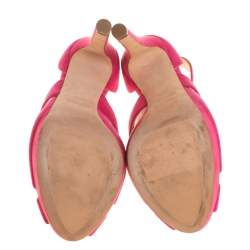 Miu Miu Pink Suede Strappy Platform Sandals Size 37.5